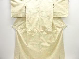 アンティーク　幾何学に古典柄織り出し十日町紬着物